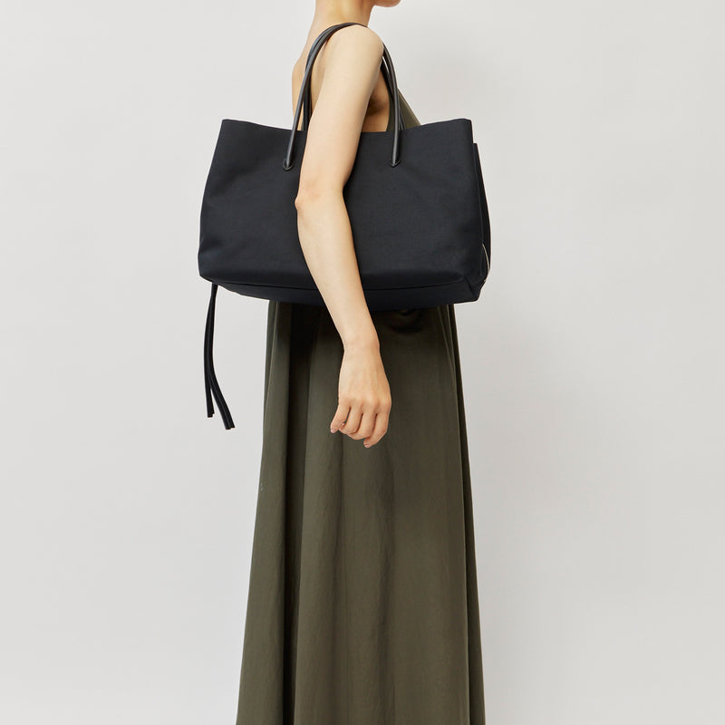 トートバッグ riri RIKYU - BLACK (COTTON×LEATHER) – MARY AL TERNA