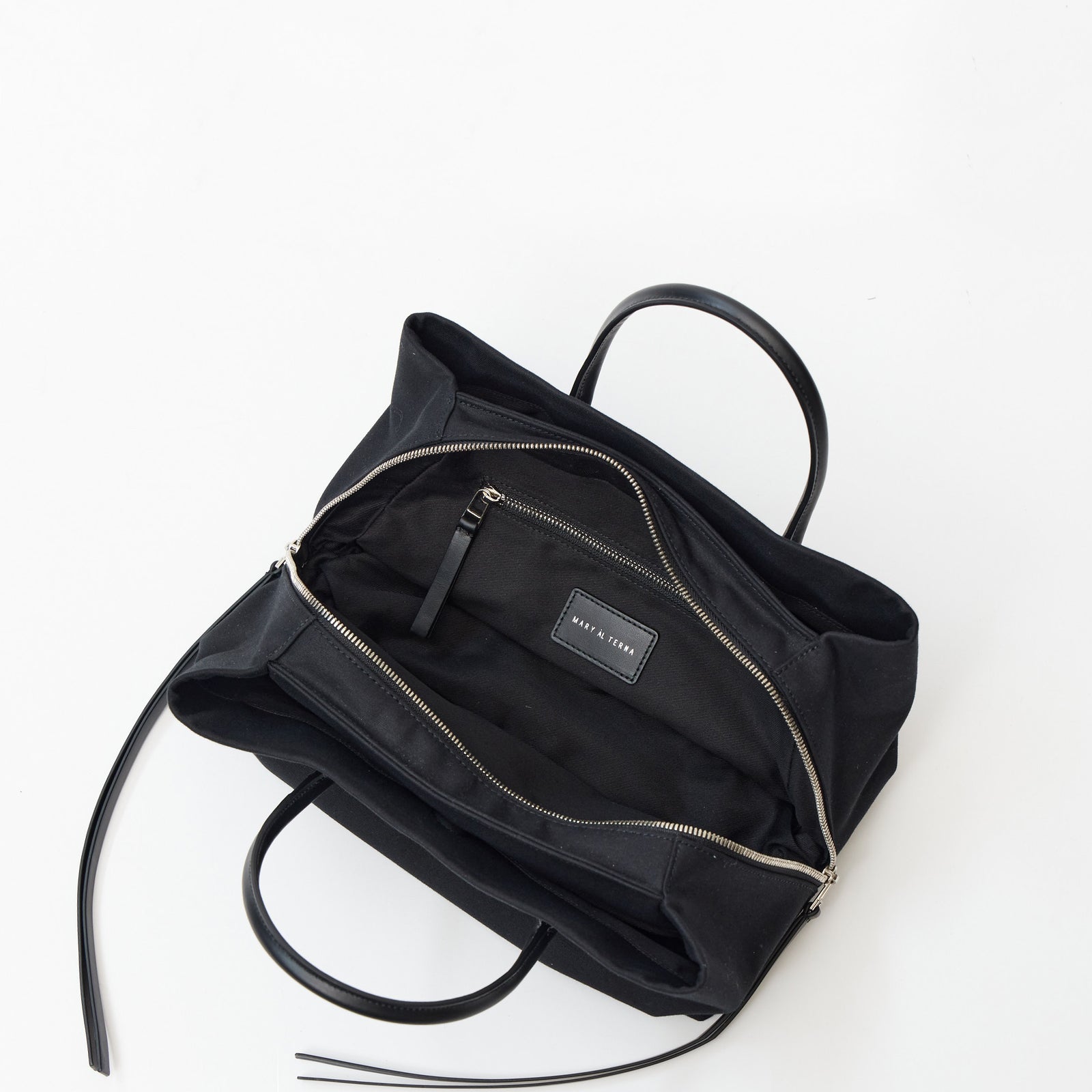 最終割引！早い者勝ち！MARY AL TERNA バッグ　Rikyu RIKYU - BLACK (COTTON×LEATHER) – MARY AL TERNA