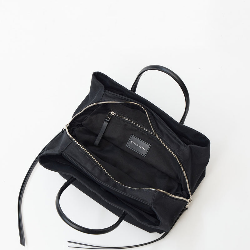 RIKYU - BLACK (COTTON×LEATHER) – MARY AL TERNA